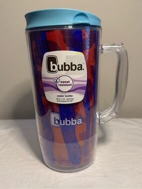 Bubba Blue & red Insulated Water Tumbler 48oz Handle NWT